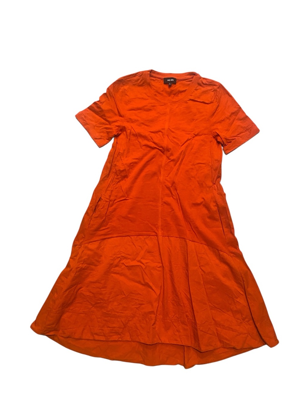 ME+EM Vibrant Orange Midi A-Line Dress